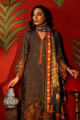 3 Piece Embroidered Linen Unstitched Suit with Digital Printed Linen Dupatta LT-32005