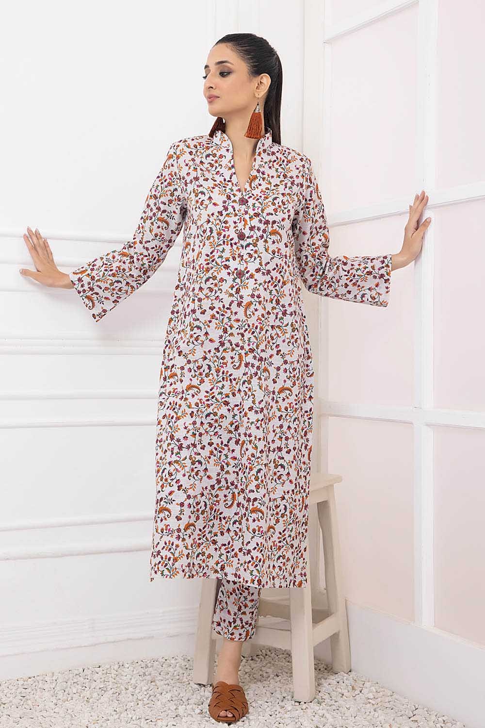 2 Piece Khaddar Unstitched Digital Printed Shirt Trousers TK-22011