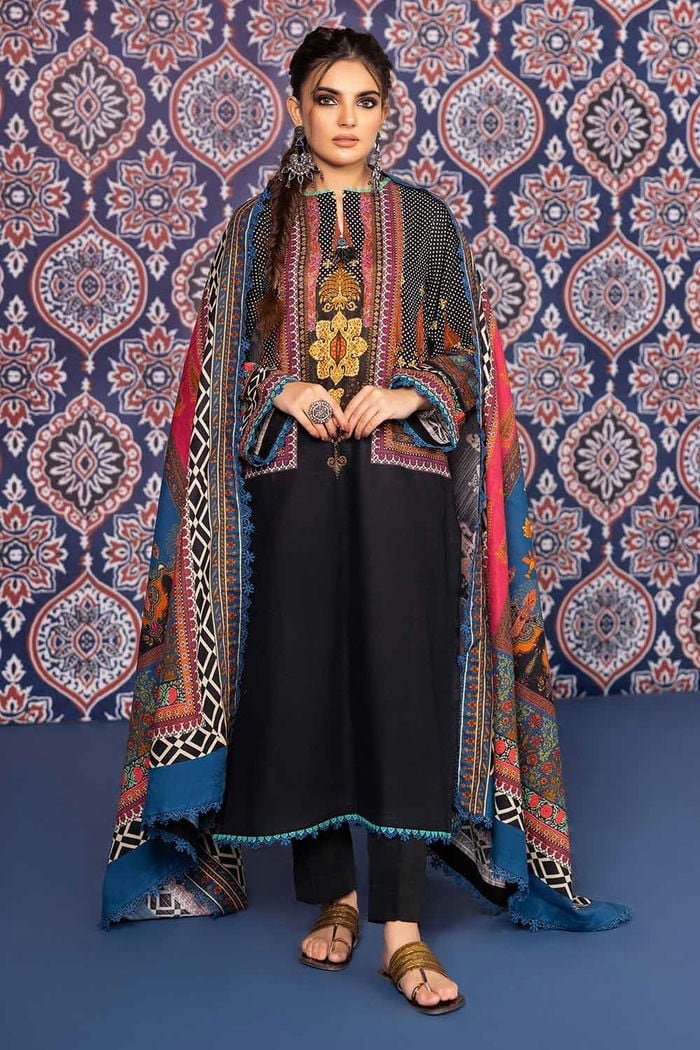 3 Piece Khaddar Printed Unstitched Suit K-32034