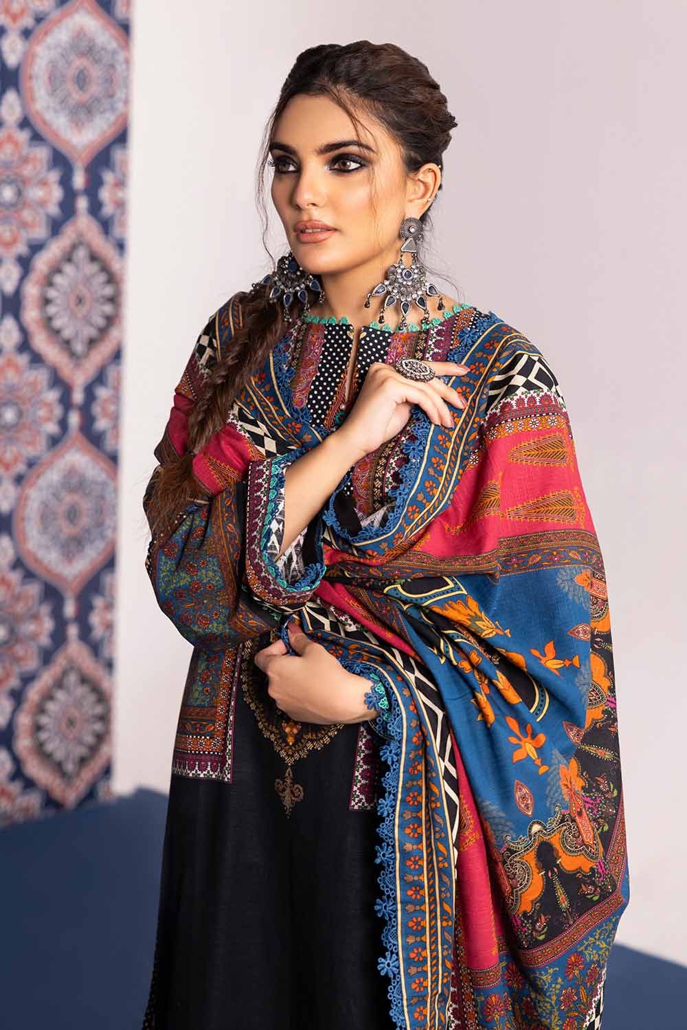3 Piece Khaddar Printed Unstitched Suit K-32034