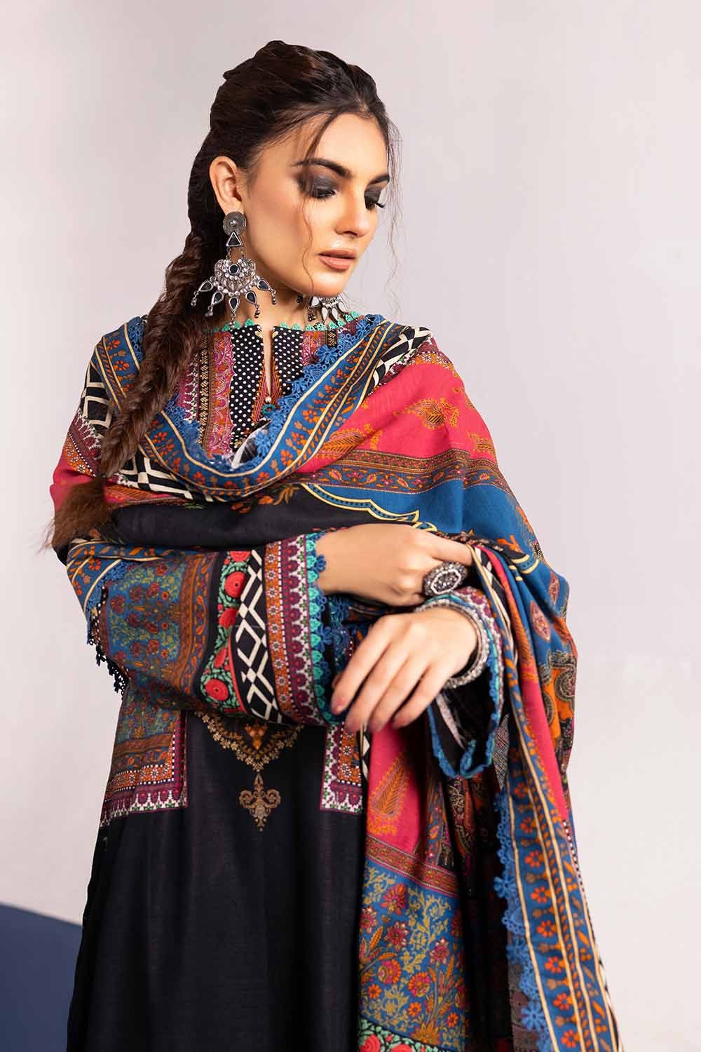3 Piece Khaddar Printed Unstitched Suit K-32034