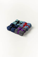 Assorted 6 Pcs Combed Dyed Face Towel Set