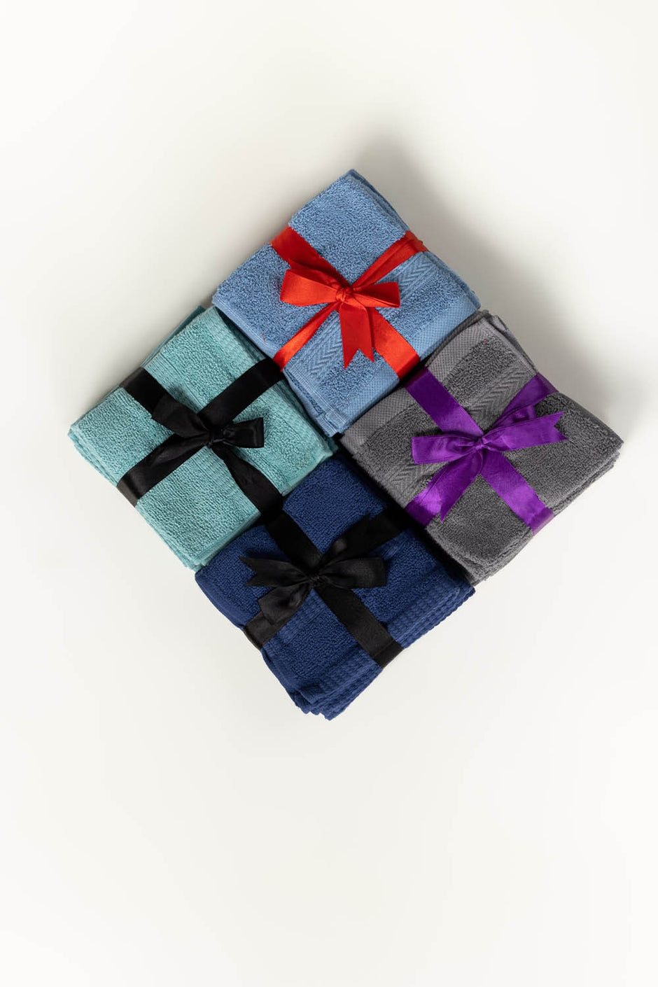 Assorted 6 Pcs Combed Dyed Face Towel Set - 350 GRM