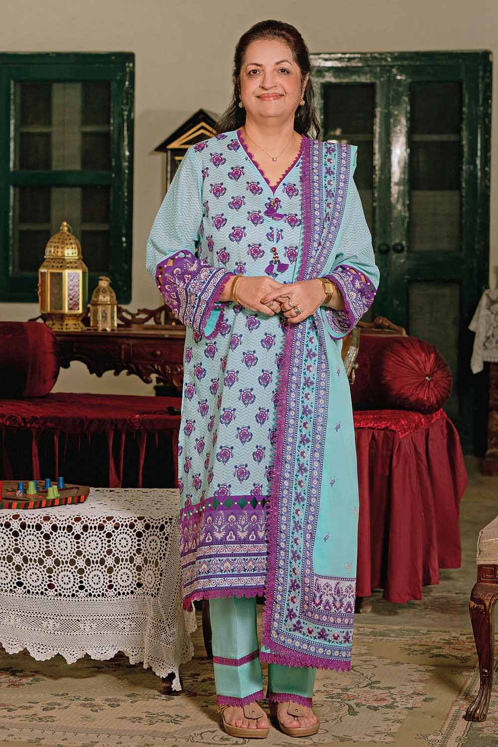 3 Piece Unstitched Printed Lawn Suit CL-32077 A