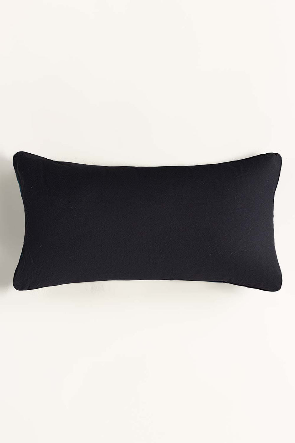 Essential Navy Velvet Embroidered Deck Cushion Cover