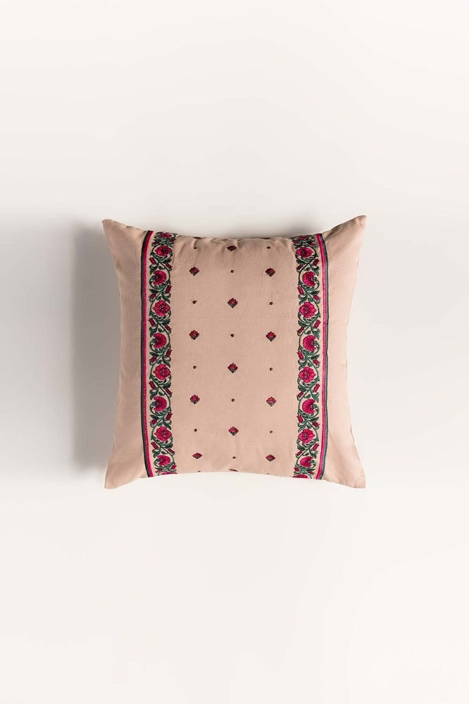 Ethnic Beige Embroidered Cushion Cover