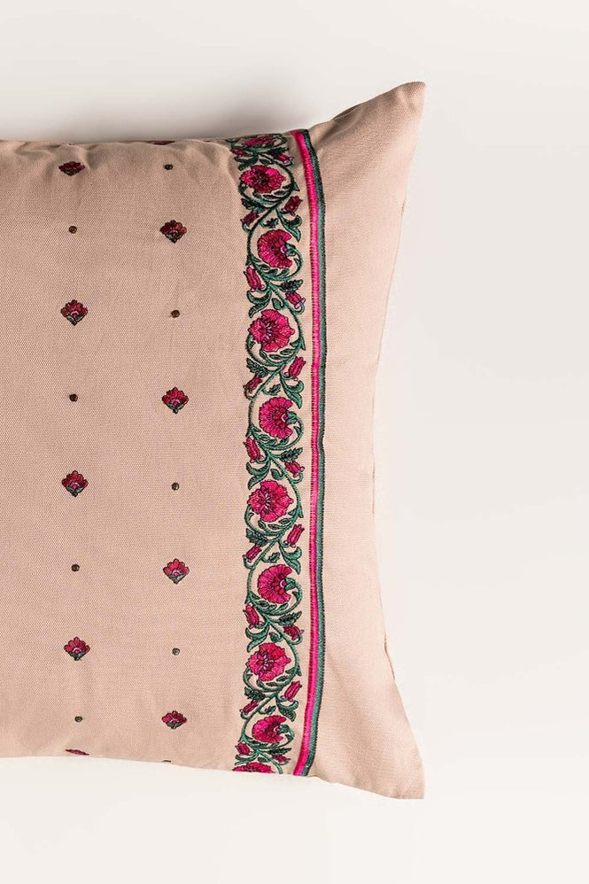 Ethnic Beige Embroidered Cushion Cover