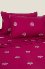Ethnic Dyed Embroidered T-150 Bed Sheet Set