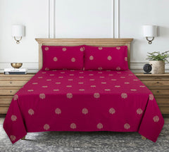 Ethnic Dyed Embroidered T-150 Bed Sheet Set