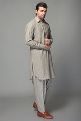 Light Green Unstitched Fabric Bannu Donigal