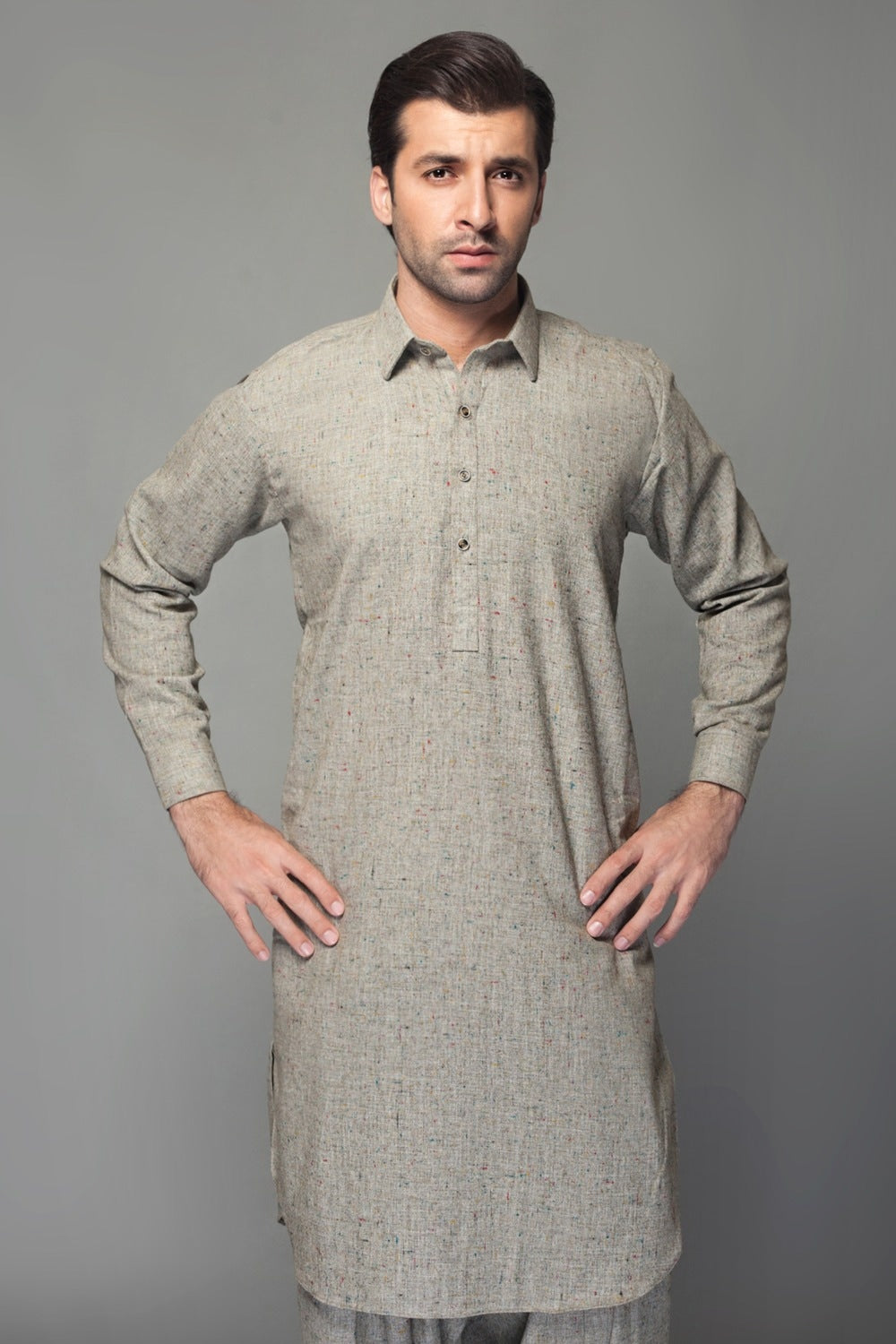 Light Green Unstitched Fabric Bannu Donigal