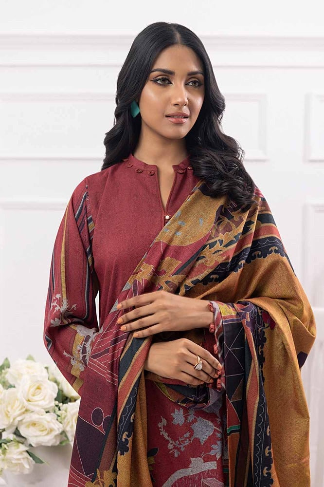 3 Piece Printed Dhanak Unstitched Suit