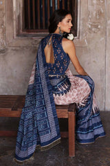 2 Piece Lawn Unstitched Saree Blouse SR-32008