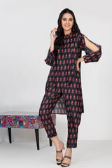 2 Piece Linen Karandi Unstitched Digital Printed Suit WT-22004