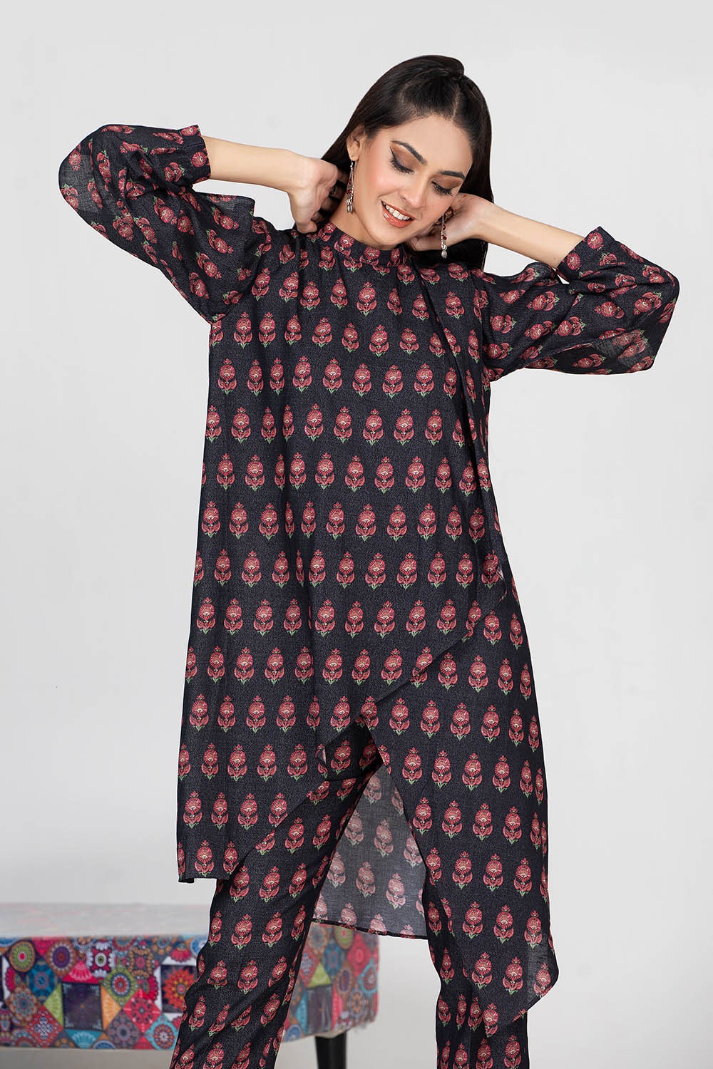 2 Piece Linen Karandi Unstitched Digital Printed Suit WT-22004