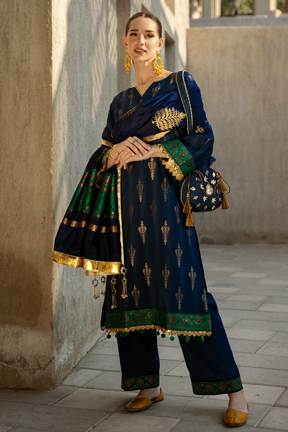 3 Piece Jacquard Printed Unstitched Suit with Lace