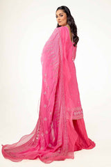 3 Piece Unstitched Embroidered Chiffon Suit with Zari Sequins Embroidered Chiffon Dupatta FE-42032