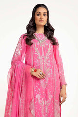 3 Piece Unstitched Embroidered Chiffon Suit with Zari Sequins Embroidered Chiffon Dupatta FE-42032