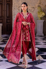 3 Piece Embroidered Chiffon Unstitched Suit with Embroidered Chiffon Dupatta FE-42035