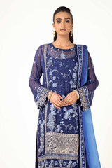 3 Piece Unstitched Embroidered Chiffon Suit with Embroidered Chiffon Dupatta FE-42072