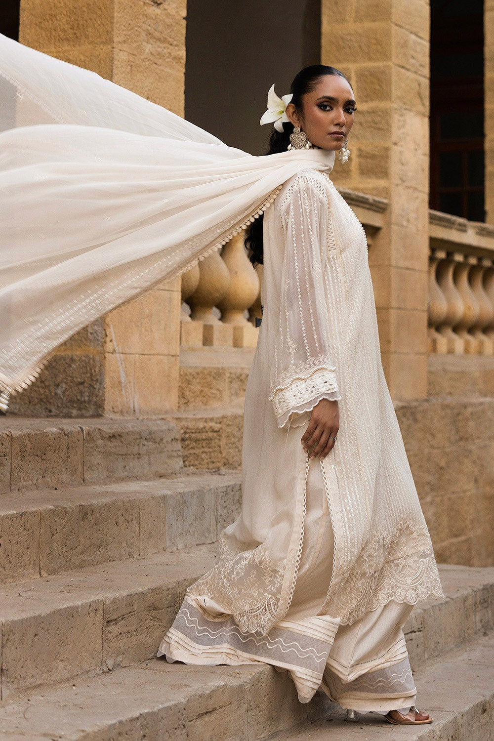 3 Piece Unstitched Embroidered Chiffon Suit with Embroidered Chiffon Dupatta FE-52074