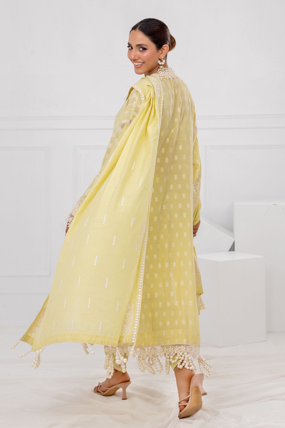 3 Piece Unstitched Embroidered Paper Cotton Suit with Embroidered Paper Cotton Dupatta