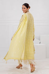 3 Piece Unstitched Embroidered Paper Cotton Suit with Embroidered Paper Cotton Dupatta FE-52080