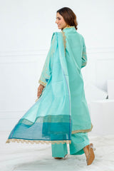 3 Piece Unstitched Embroidered Lawn Suit with Yarn Dyed Dupatta FE-52083