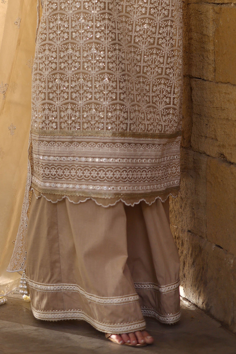 3 Piece Unstitched Embroidered Organza Suit with Embroidered Organza Dupatta