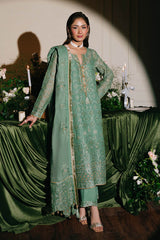 3 Piece Unstitched Embroidered Cotton Net Suit with Embroidered Cotton Net Dupatta FE-52088