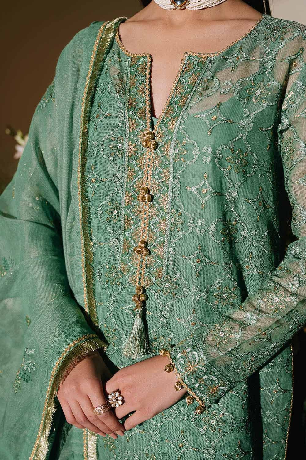 3 Piece Unstitched Embroidered Cotton Net Suit with Embroidered Cotton Net Dupatta FE-52088