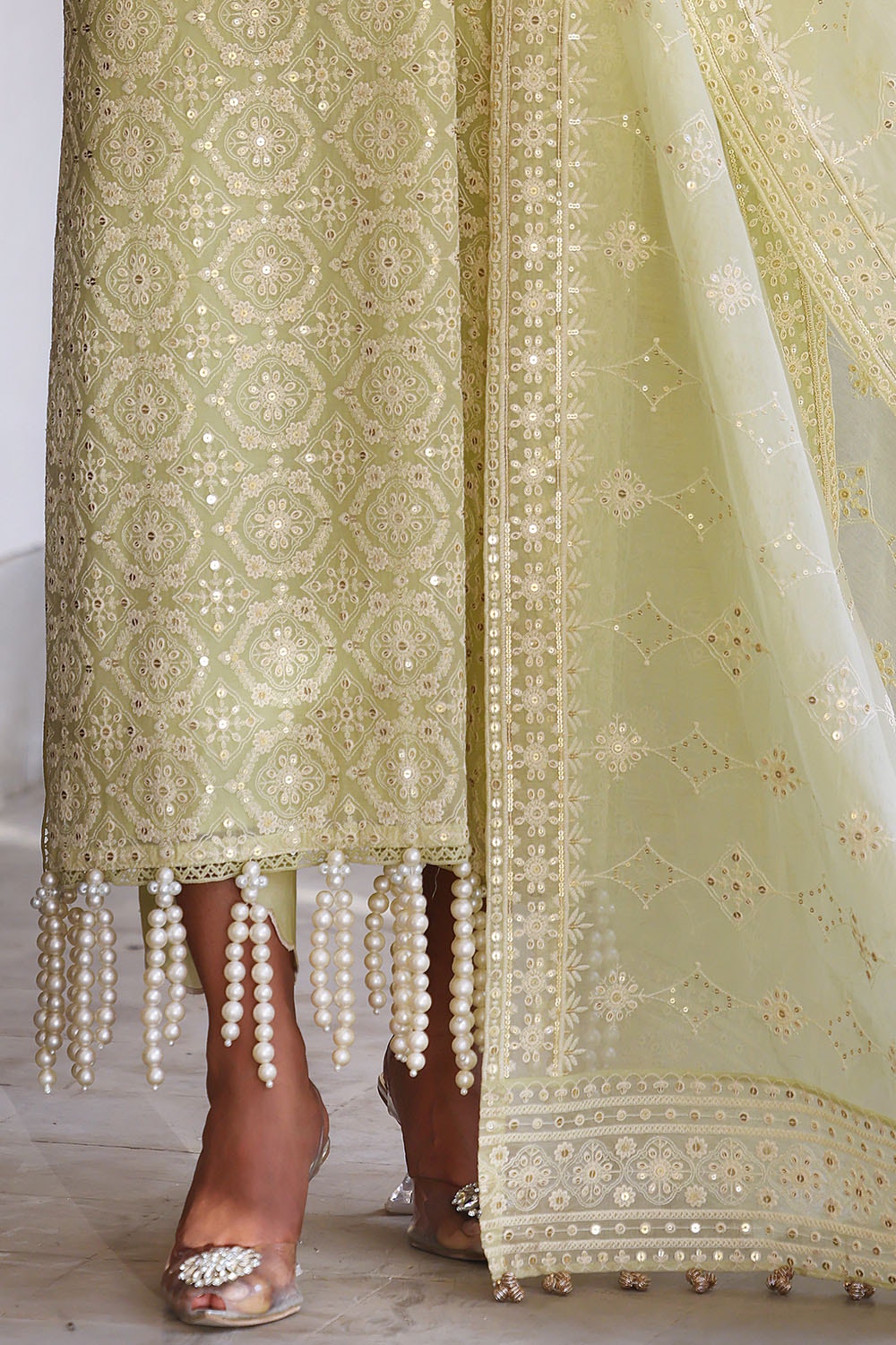 3 Piece Unstitched Embroidered Paper Cotton Suit with Embroidered Paper Cotton Dupatta FE-52089