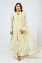 3 Piece Unstitched Embroidered Paper Cotton Suit with Embroidered Paper Cotton Dupatta FE-52089