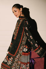 3 Piece Unstitched Embroidered Raw Silk Suit with Raw Silk Dupatta FE-52091