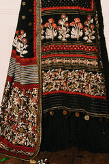 3 Piece Unstitched Embroidered Raw Silk Suit with Raw Silk Dupatta FE-52091