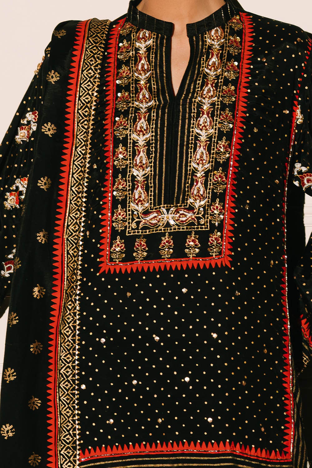 3 Piece Unstitched Embroidered Raw Silk Suit with Raw Silk Dupatta FE-52091
