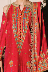 3 Piece Unstitched Embroidered Paper Cotton Suit with Paper Cotton Dupatta FE-52093