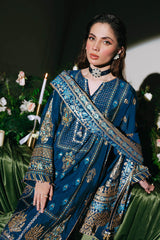 3 Piece Unstitched Embroidered Paper Cotton Suit with Paper Cotton Dupatta FE-52095