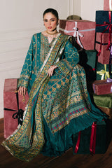 3 Piece Unstitched Embroidered Paper Cotton Suit with Paper Cotton Dupatta FE-52096