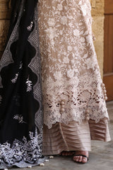 3 Piece Unstitched Embroidered Cotton Net Suit with Embroidered Cotton Net Dupatta FE-52099