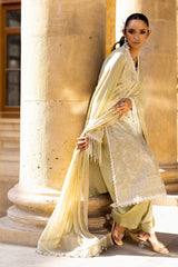 3 Piece Unstitched Embroidered Lawn Suit with Embroidered Chiffon Dupatta FE-52104