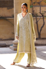 3 Piece Unstitched Embroidered Lawn Suit with Embroidered Chiffon Dupatta FE-52104