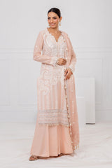 3 Piece Unstitched Embroidered Lawn Suit with Embroidered Chiffon Dupatta FE-52107