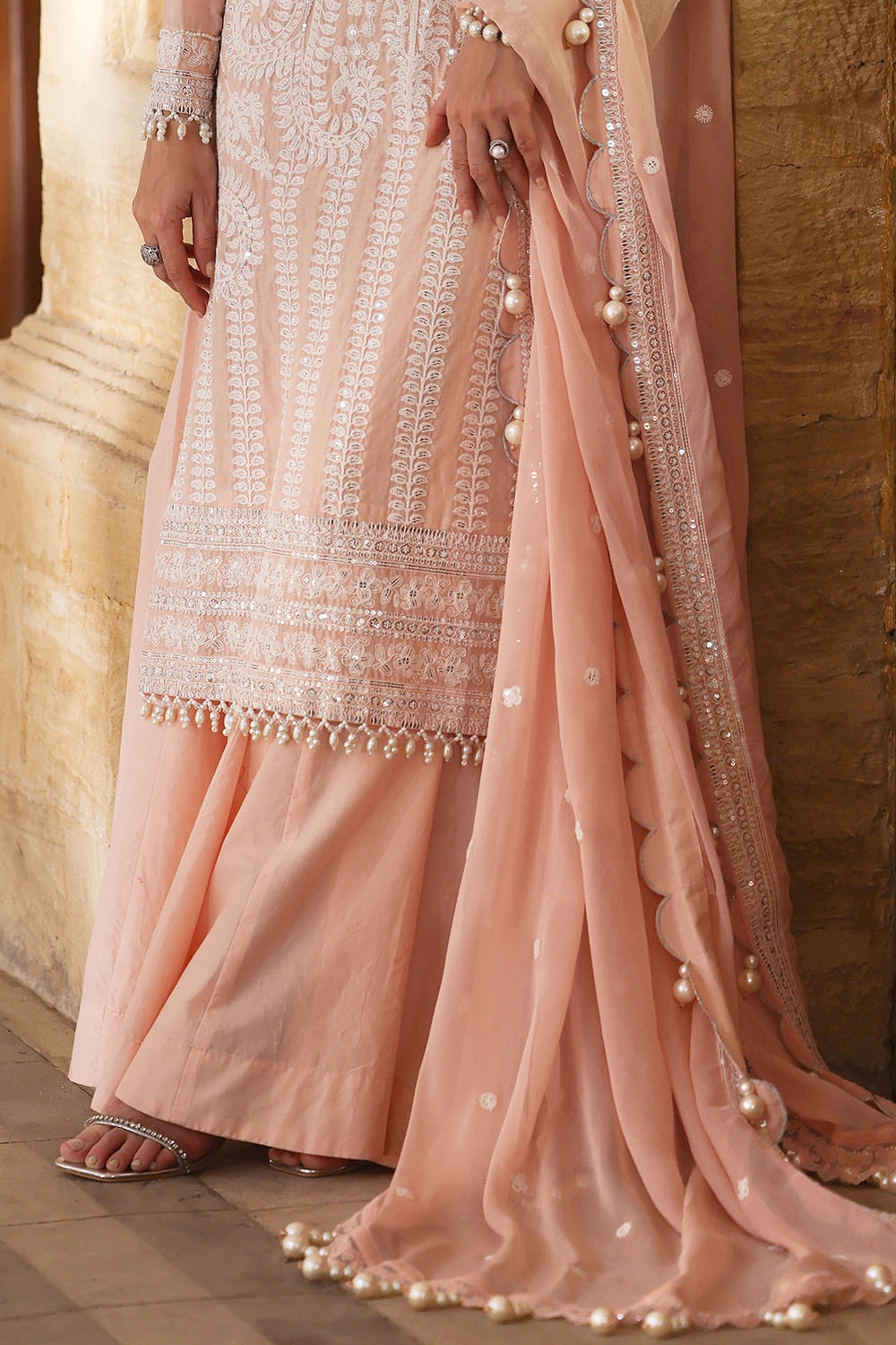 3 Piece Unstitched Embroidered Lawn Suit with Embroidered Chiffon Dupatta FE-52107