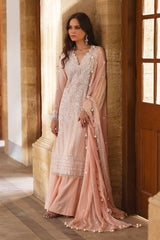 3 Piece Unstitched Embroidered Lawn Suit with Embroidered Chiffon Dupatta FE-52107