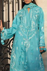 3 Piece Unstitched Embroidered Lawn Suit with Embroidered Chiffon Dupatta FE-52109