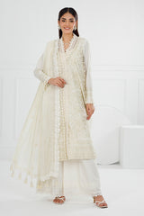 3 Piece Unstitched Embroidered Lawn Suit with Embroidered Chiffon Dupatta FE-52122