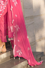3 Piece Unstitched Embroidered Lawn Suit with Embroidered Chiffon Dupatta FE-52123