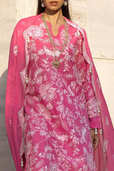 3 Piece Unstitched Embroidered Lawn Suit with Embroidered Chiffon Dupatta FE-52123
