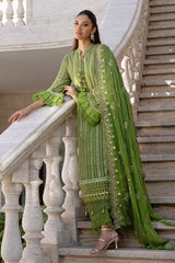 3 Piece Unstitched Embroidered Chiffon Suit with Embroidered Chiffon Dupatta FE-52134